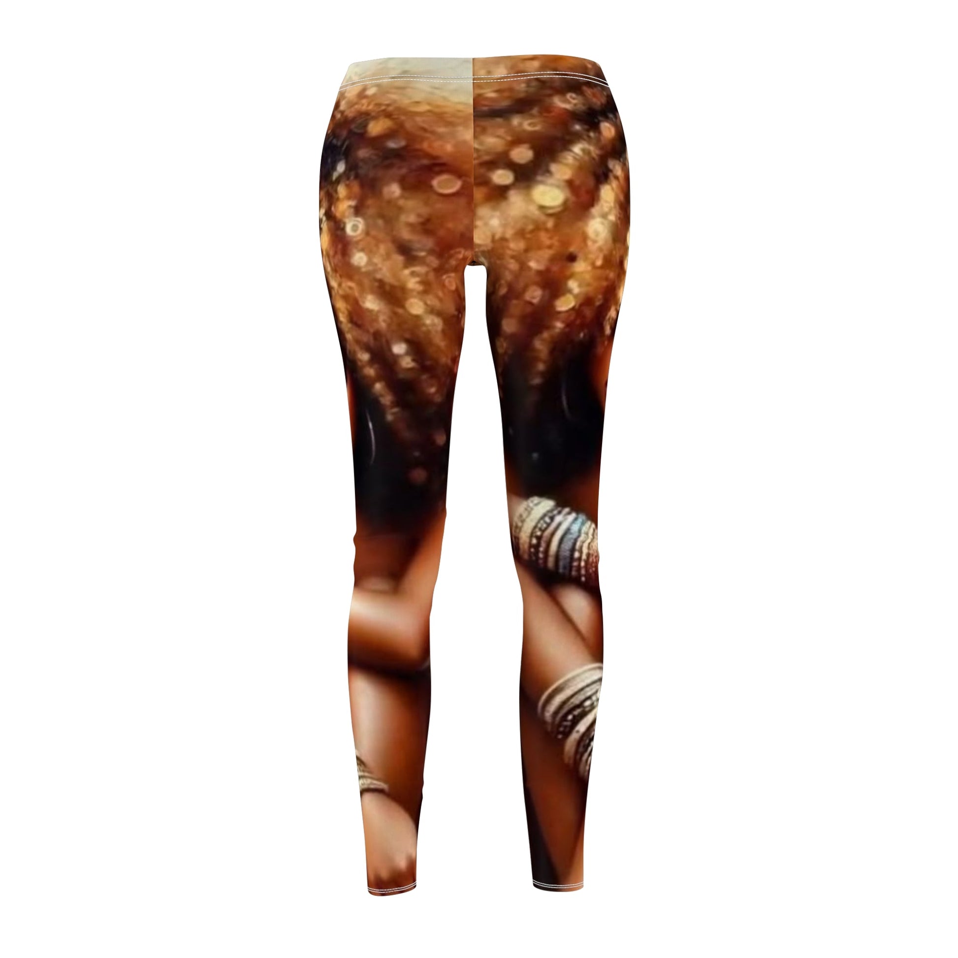 It's The Glow! Artistic Leggings with Bold Natural Hair Portrait Print - underthestarsbabe