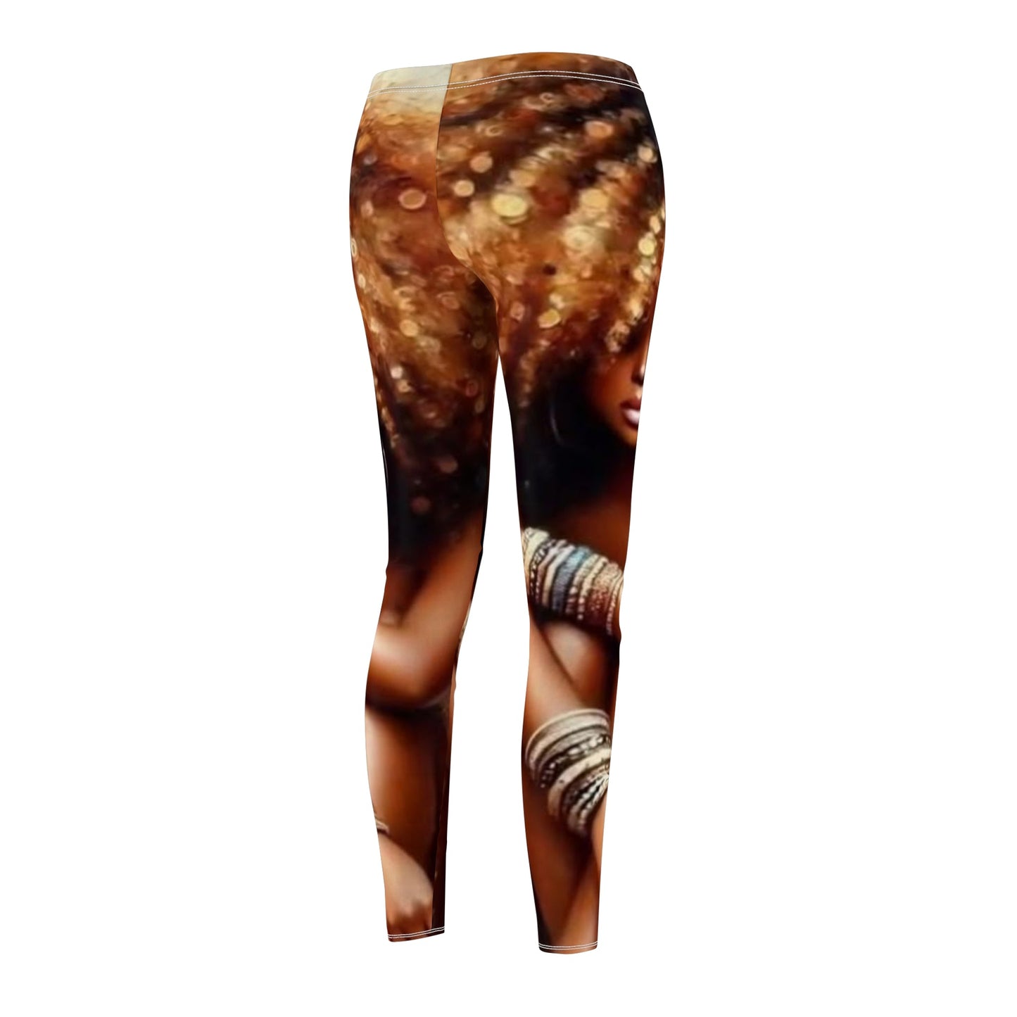 It's The Glow! Artistic Leggings with Bold Natural Hair Portrait Print - underthestarsbabe