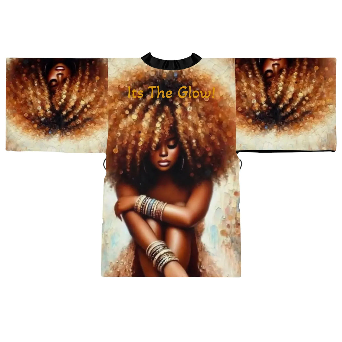 It’s The Glow! Long Sleeve Kimono Robe — Artistic All-Over Print - underthestarsbabe