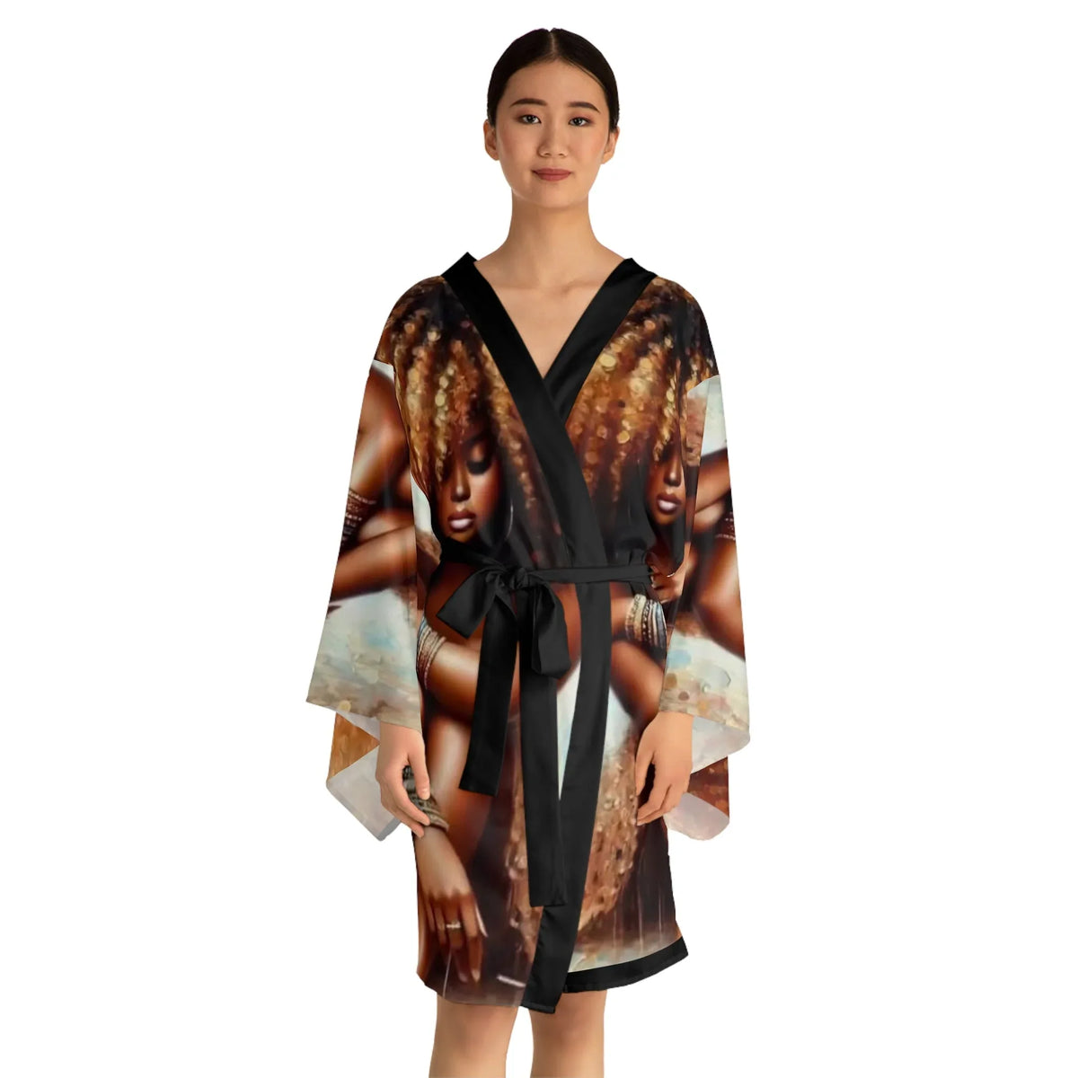 It’s The Glow! Long Sleeve Kimono Robe — Artistic All-Over Print - underthestarsbabe