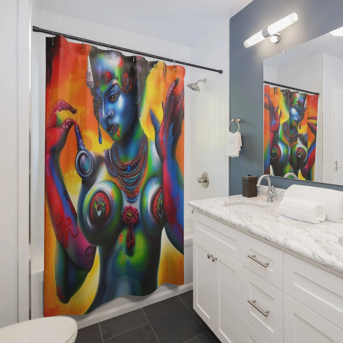 Kali Ma Shower Curtain - Bold & Divine - Under the Stars Babe - underthestarsbabe