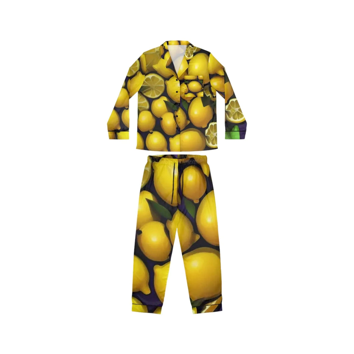 Lemons Women's Satin Pajamas - Fresh & Chic - Under the Stars Babe - underthestarsbabe