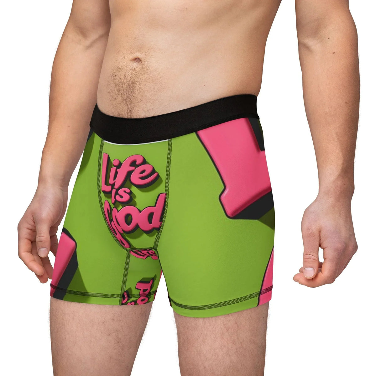 Life Is Good Patterned Men's Boxers - Under The Stars Babe - underthestarsbabe