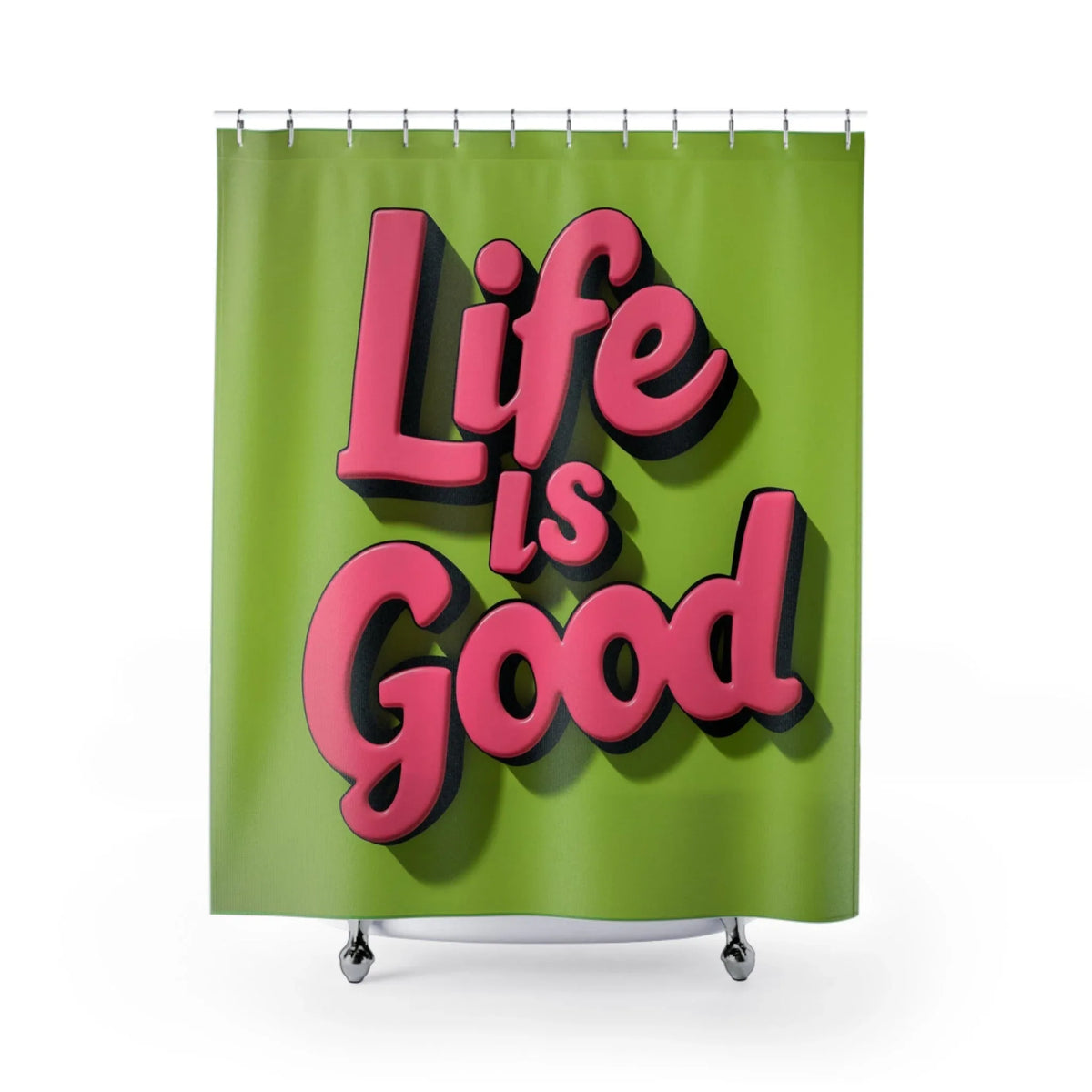 Life is Good Shower Curtains - Uplifting & Stylish - Under the Stars Babe - underthestarsbabe
