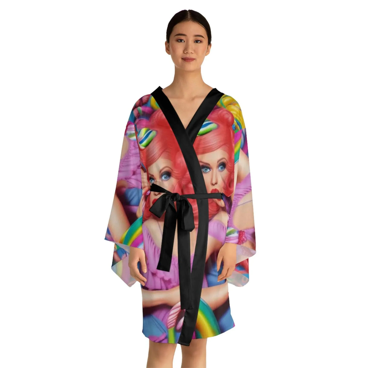 Candy Girl Long Sleeve Kimono Robe | Sweet & Silky Comfort - underthestarsbabe