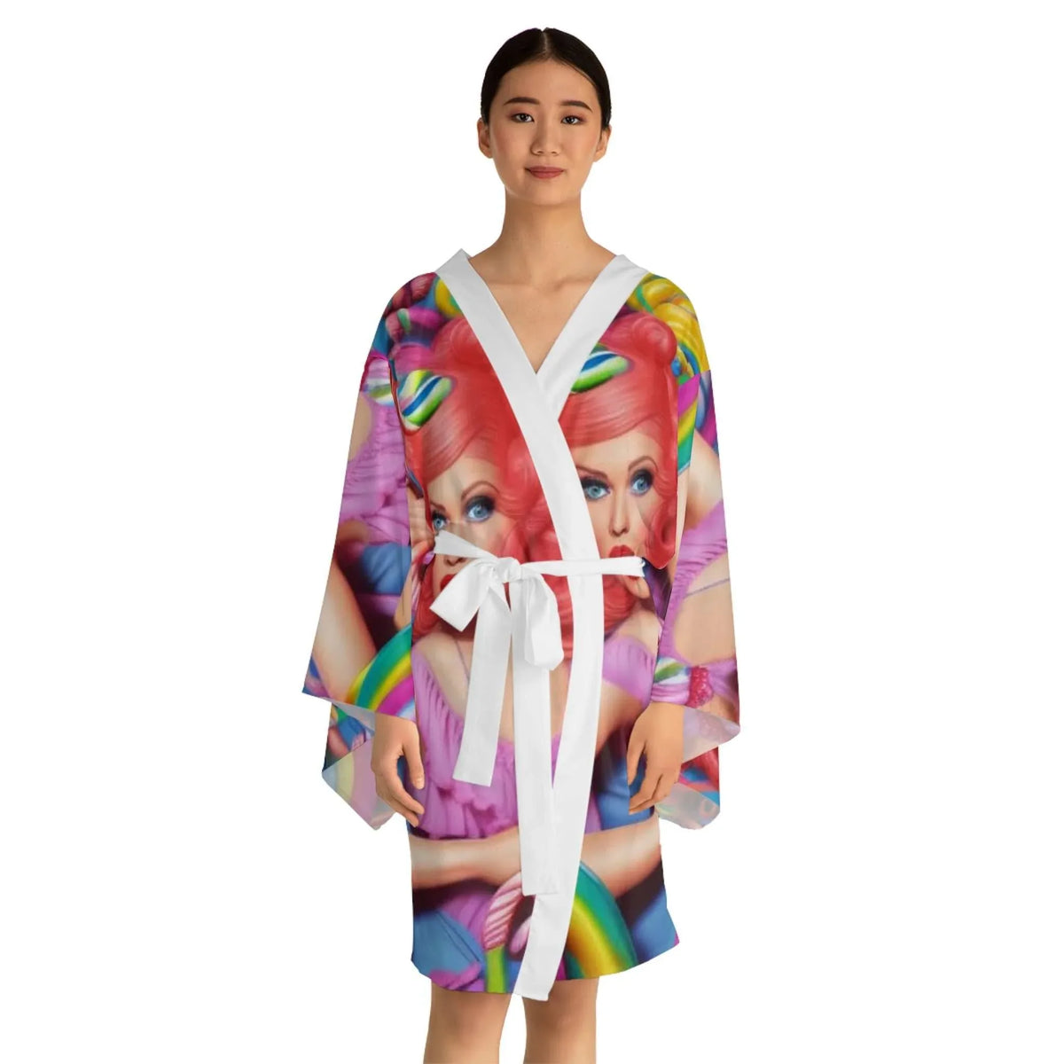 Candy Girl Long Sleeve Kimono Robe | Sweet & Silky Comfort - underthestarsbabe