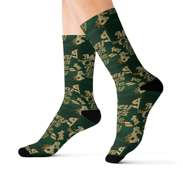 Money Comes to Me Easy Manifestation Sublimation Socks - underthestarsbabe