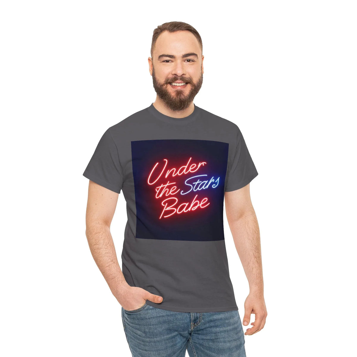 Neon Under the Stars Babe Heavy Cotton Tee - Bold & Trendy - underthestarsbabe