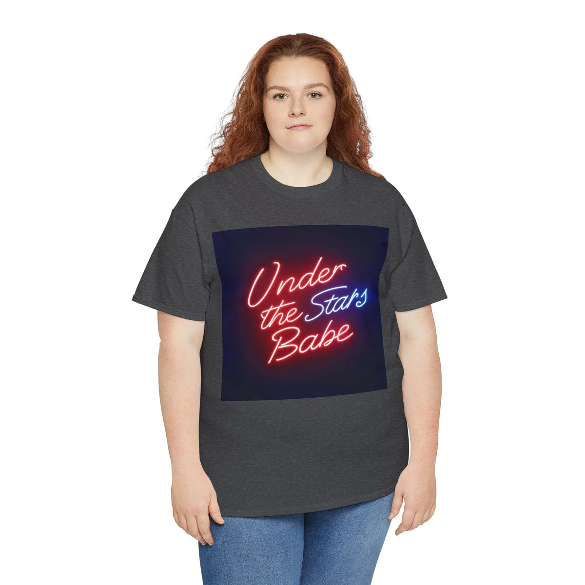 Neon Under the Stars Babe Heavy Cotton Tee - Bold & Trendy - underthestarsbabe