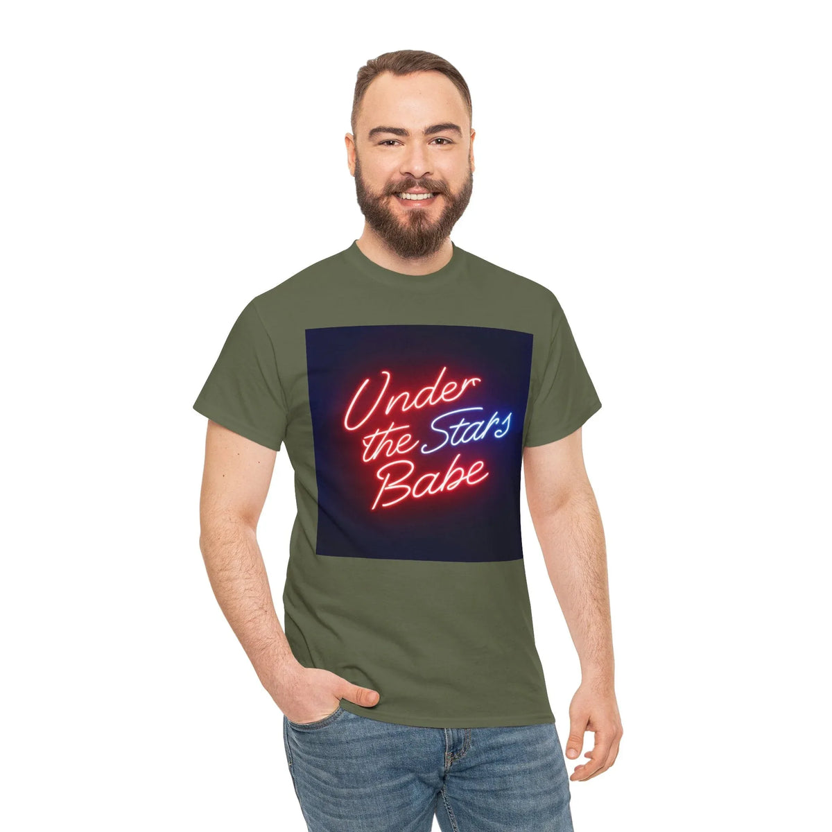Neon Under the Stars Babe Heavy Cotton Tee - Bold & Trendy - underthestarsbabe