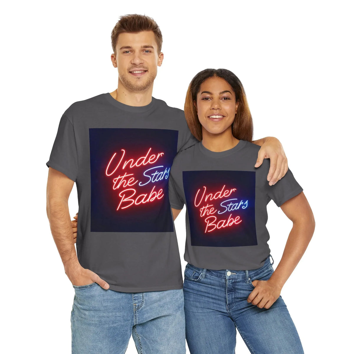 Neon Under the Stars Babe Heavy Cotton Tee - Bold & Trendy - underthestarsbabe