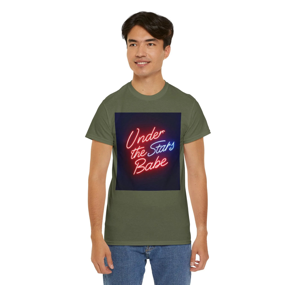 Neon Under the Stars Babe Heavy Cotton Tee - Bold & Trendy - underthestarsbabe