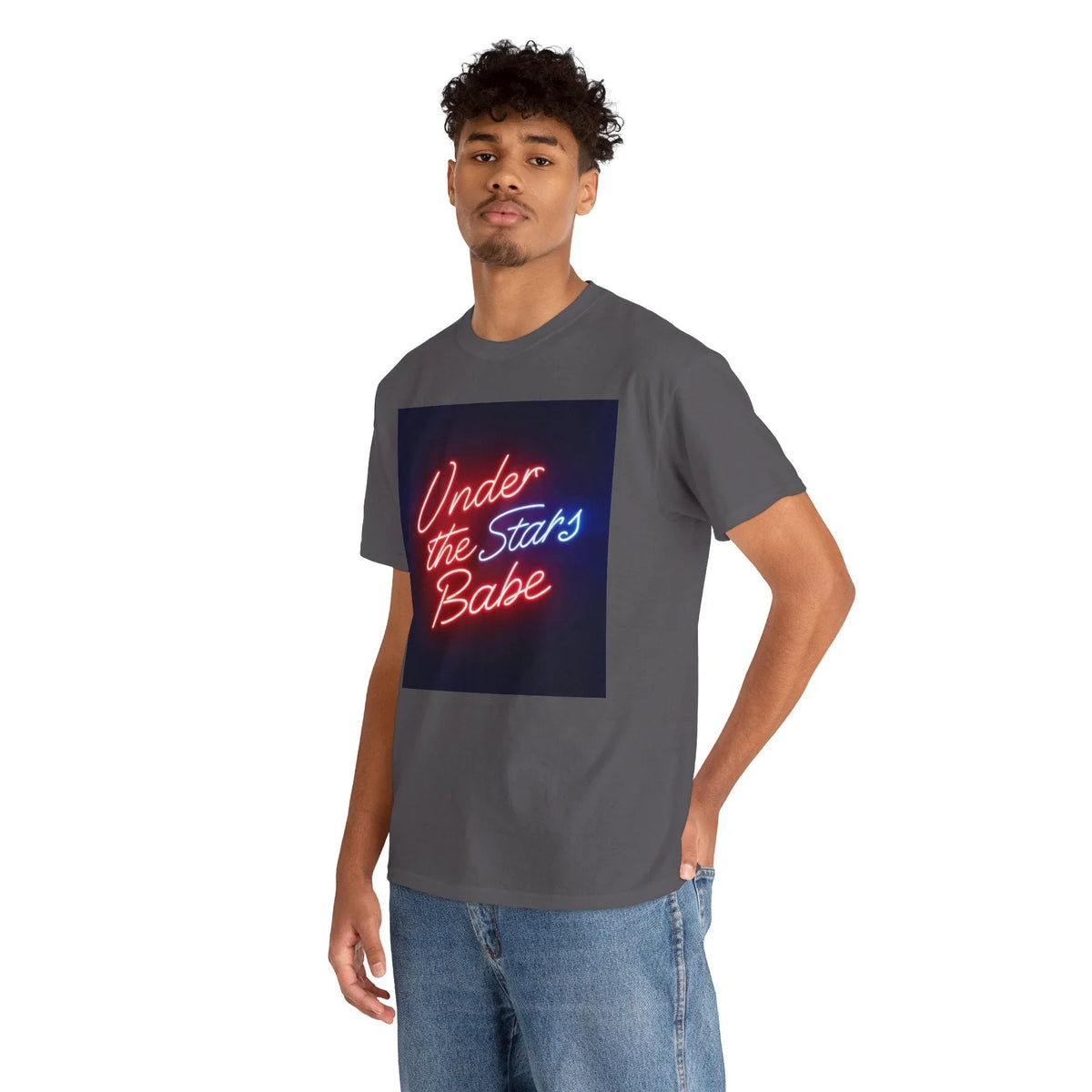 Neon Under the Stars Babe Heavy Cotton Tee - Bold & Trendy - underthestarsbabe