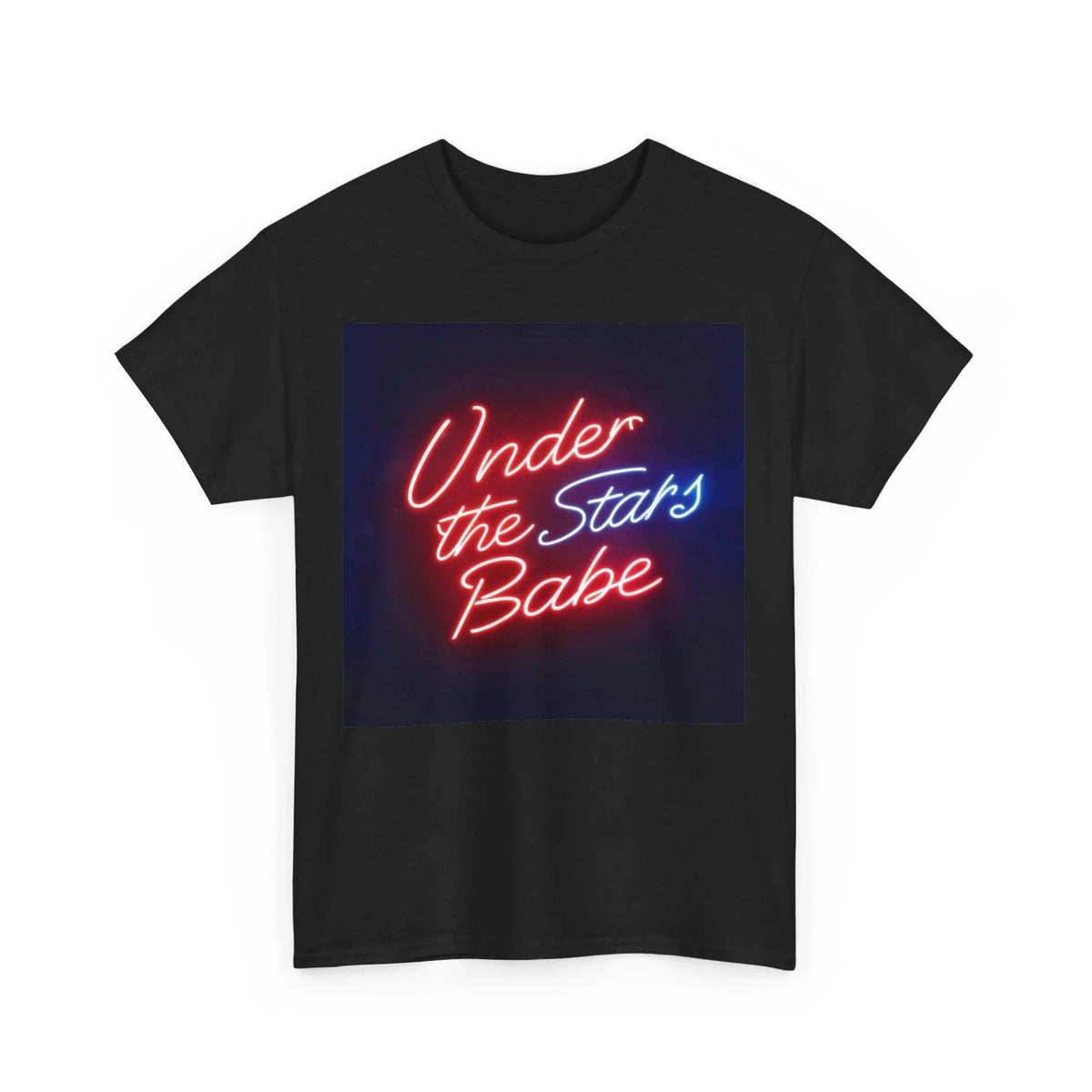 Neon Under the Stars Babe Heavy Cotton Tee - Bold & Trendy - underthestarsbabe