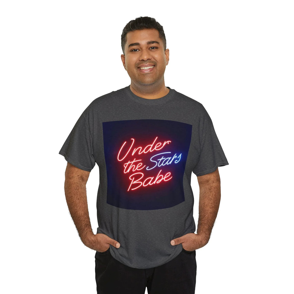 Neon Under the Stars Babe Heavy Cotton Tee - Bold & Trendy - underthestarsbabe