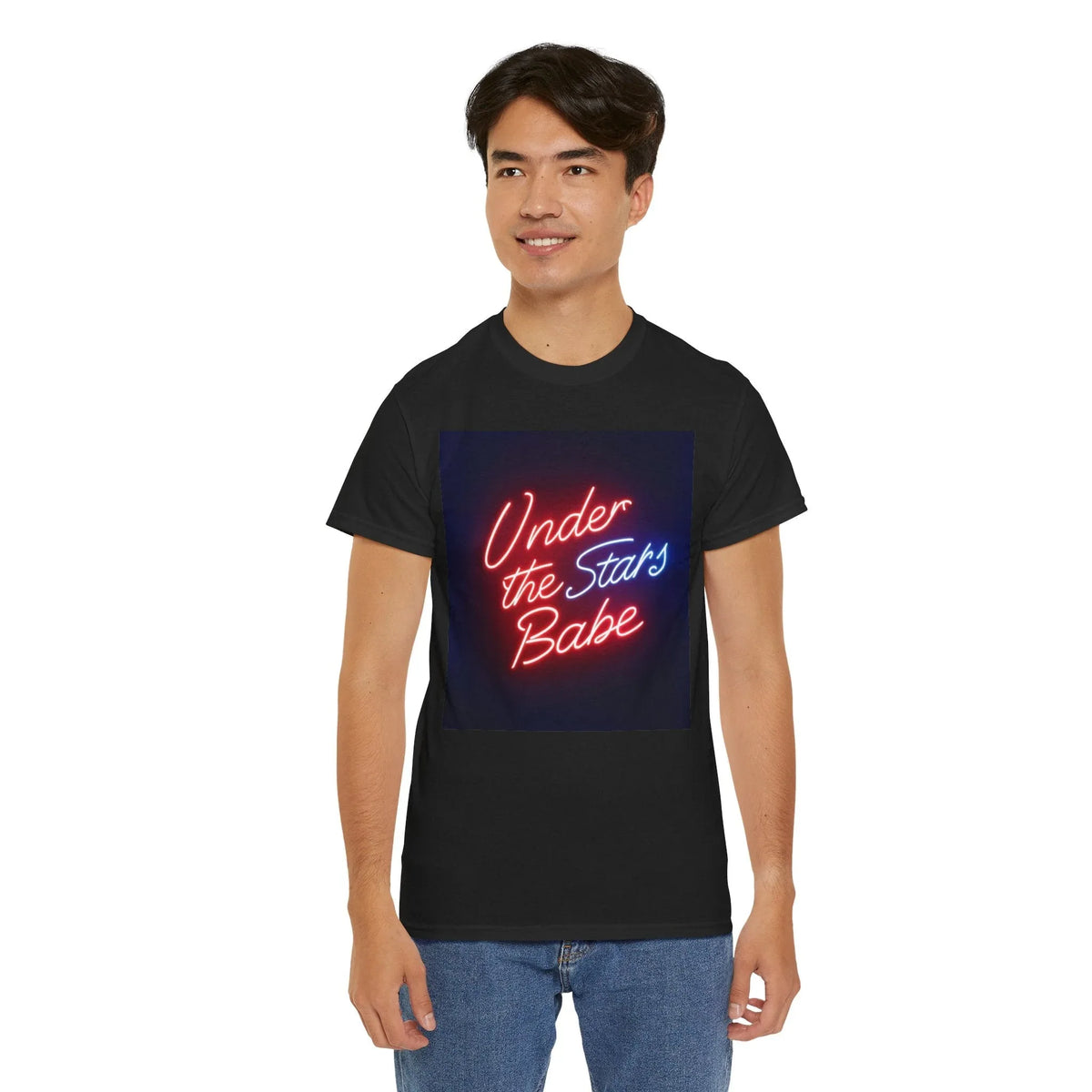 Neon Under the Stars Babe Heavy Cotton Tee - Bold & Trendy - underthestarsbabe