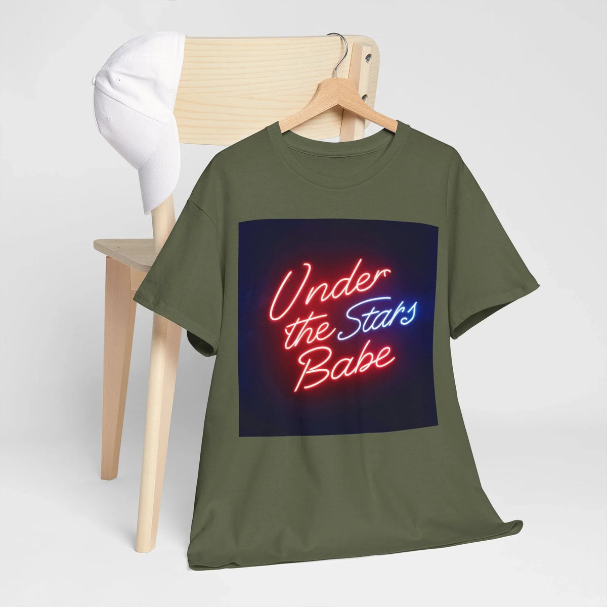 Neon Under the Stars Babe Heavy Cotton Tee - Bold & Trendy - underthestarsbabe