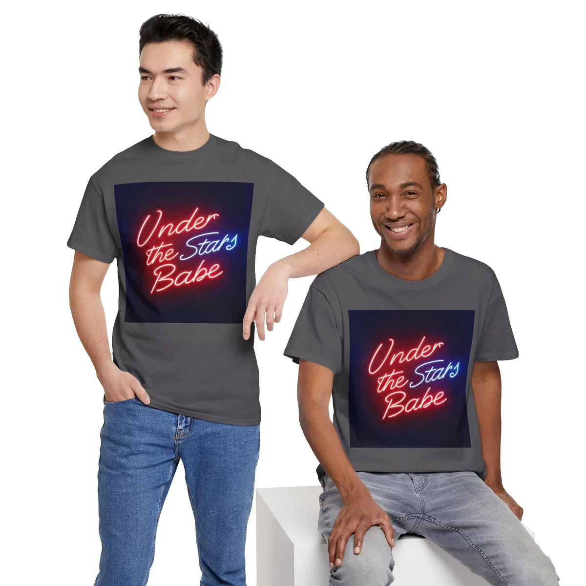 Neon Under the Stars Babe Heavy Cotton Tee - Bold & Trendy - underthestarsbabe