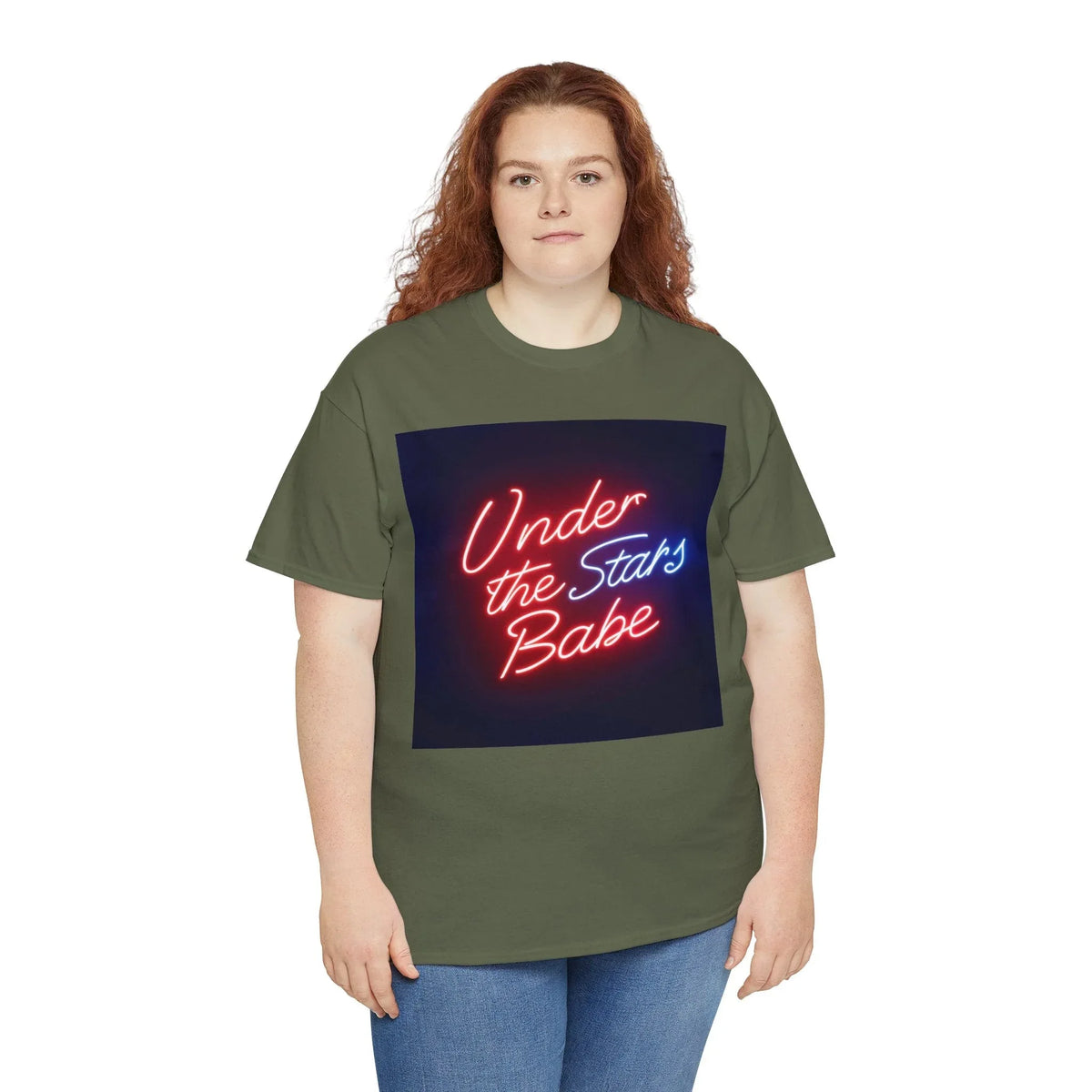 Neon Under the Stars Babe Heavy Cotton Tee - Bold & Trendy - underthestarsbabe