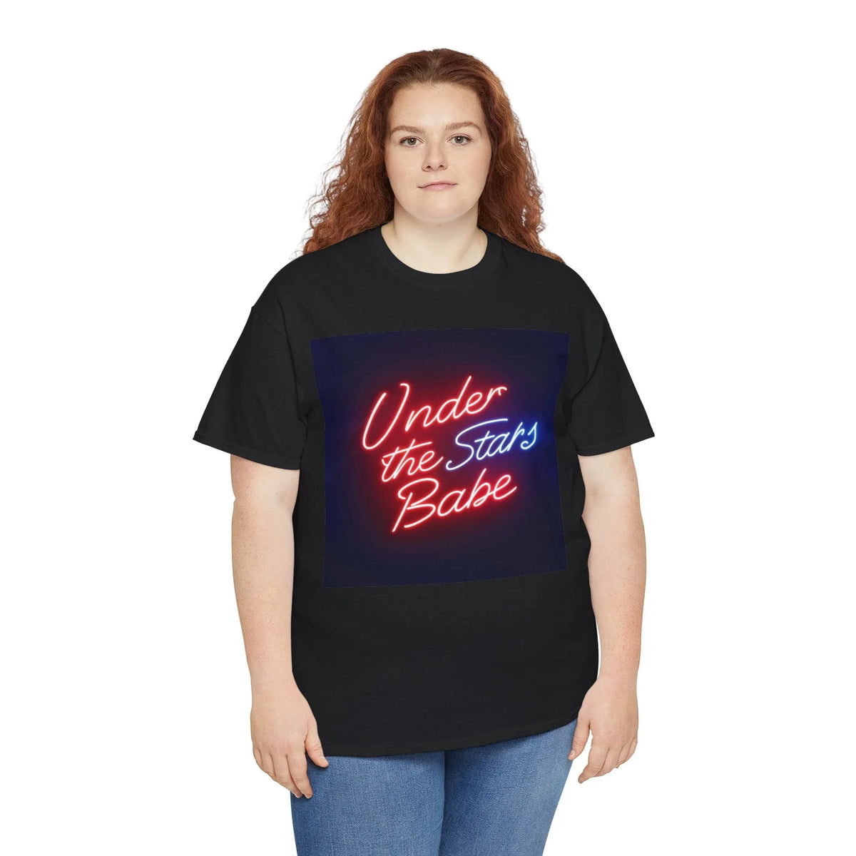 Neon Under the Stars Babe Heavy Cotton Tee - Bold & Trendy - underthestarsbabe