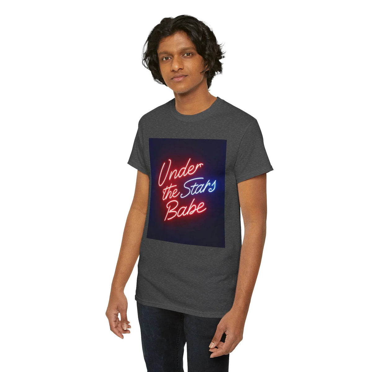Neon Under the Stars Babe Heavy Cotton Tee - Bold & Trendy - underthestarsbabe