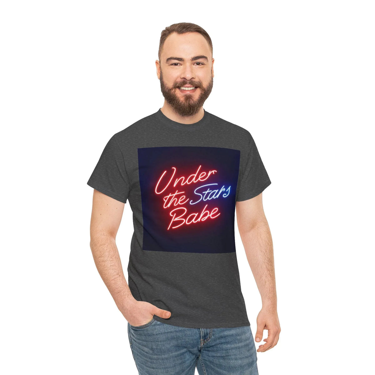 Neon Under the Stars Babe Heavy Cotton Tee - Bold & Trendy - underthestarsbabe