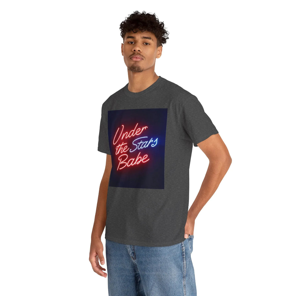 Neon Under the Stars Babe Heavy Cotton Tee - Bold & Trendy - underthestarsbabe