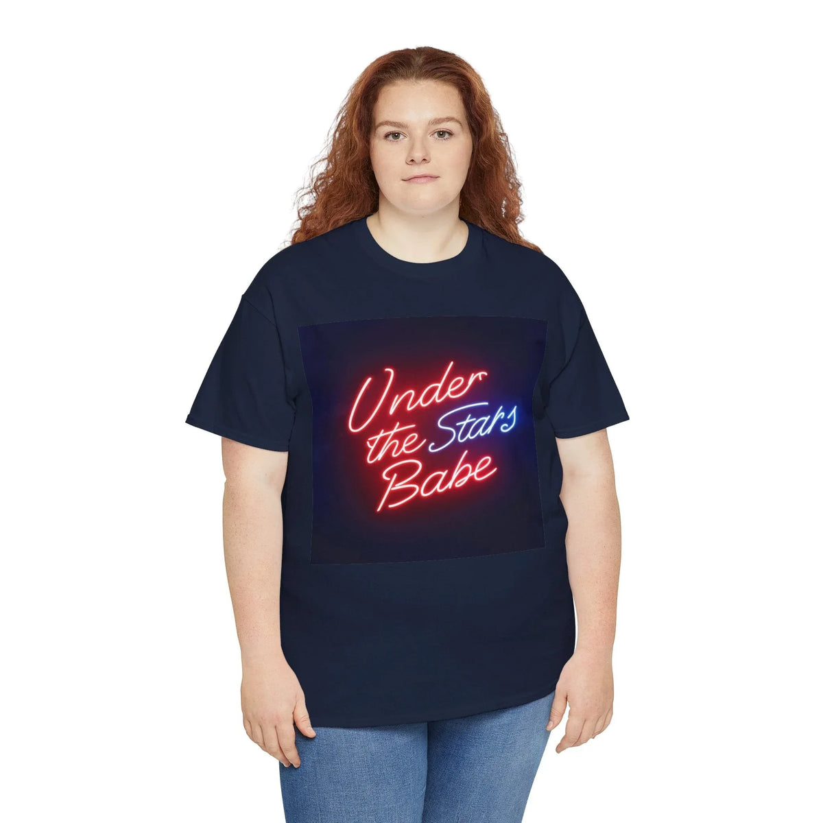 Neon Under the Stars Babe Heavy Cotton Tee - Bold & Trendy - underthestarsbabe