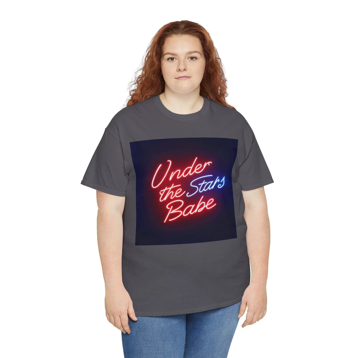 Neon Under the Stars Babe Heavy Cotton Tee - Bold & Trendy - underthestarsbabe
