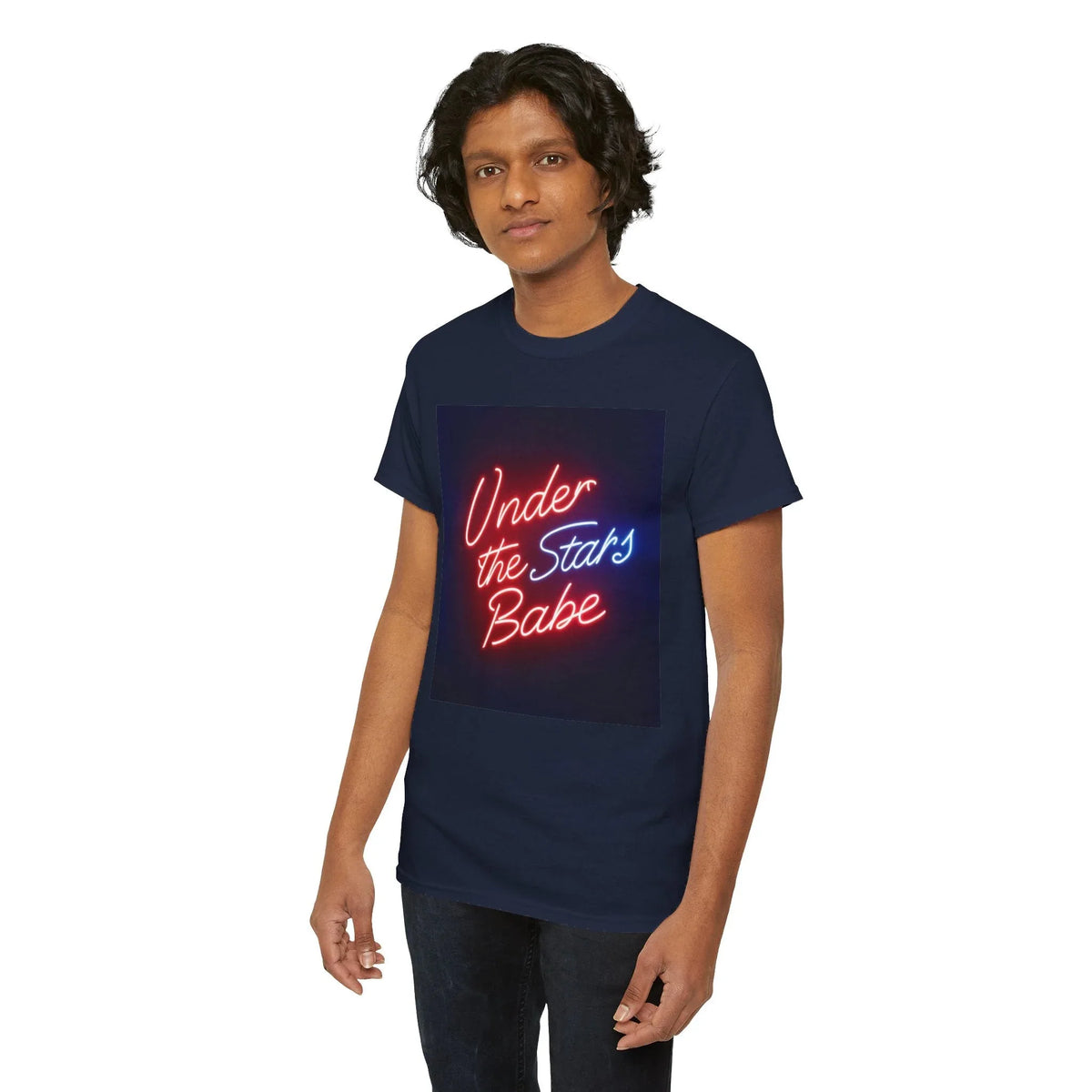 Neon Under the Stars Babe Heavy Cotton Tee - Bold & Trendy - underthestarsbabe