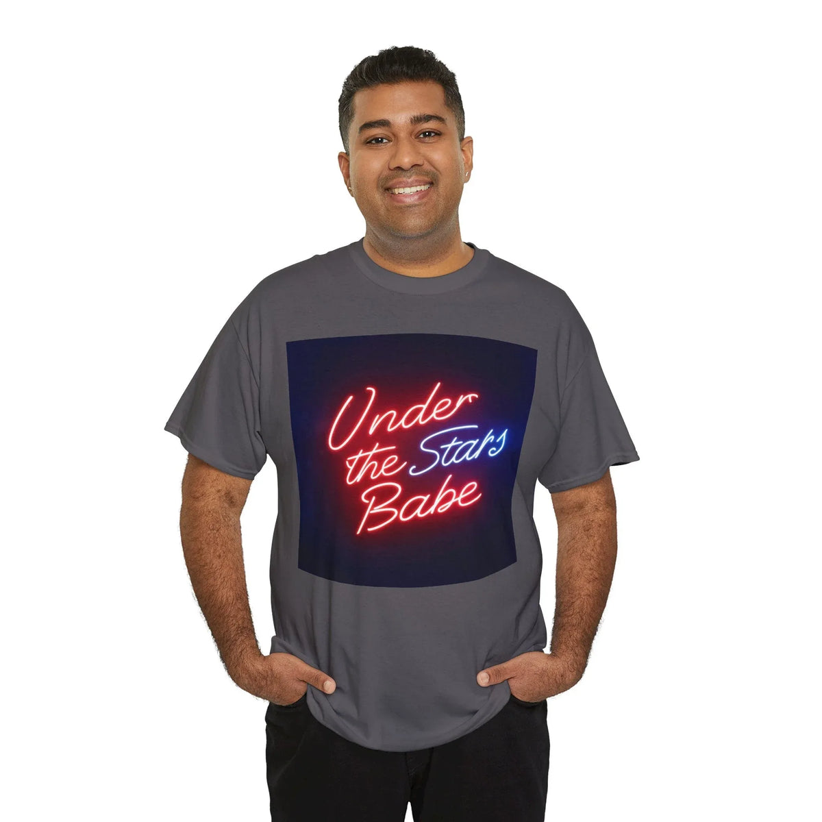 Neon Under the Stars Babe Heavy Cotton Tee - Bold & Trendy - underthestarsbabe