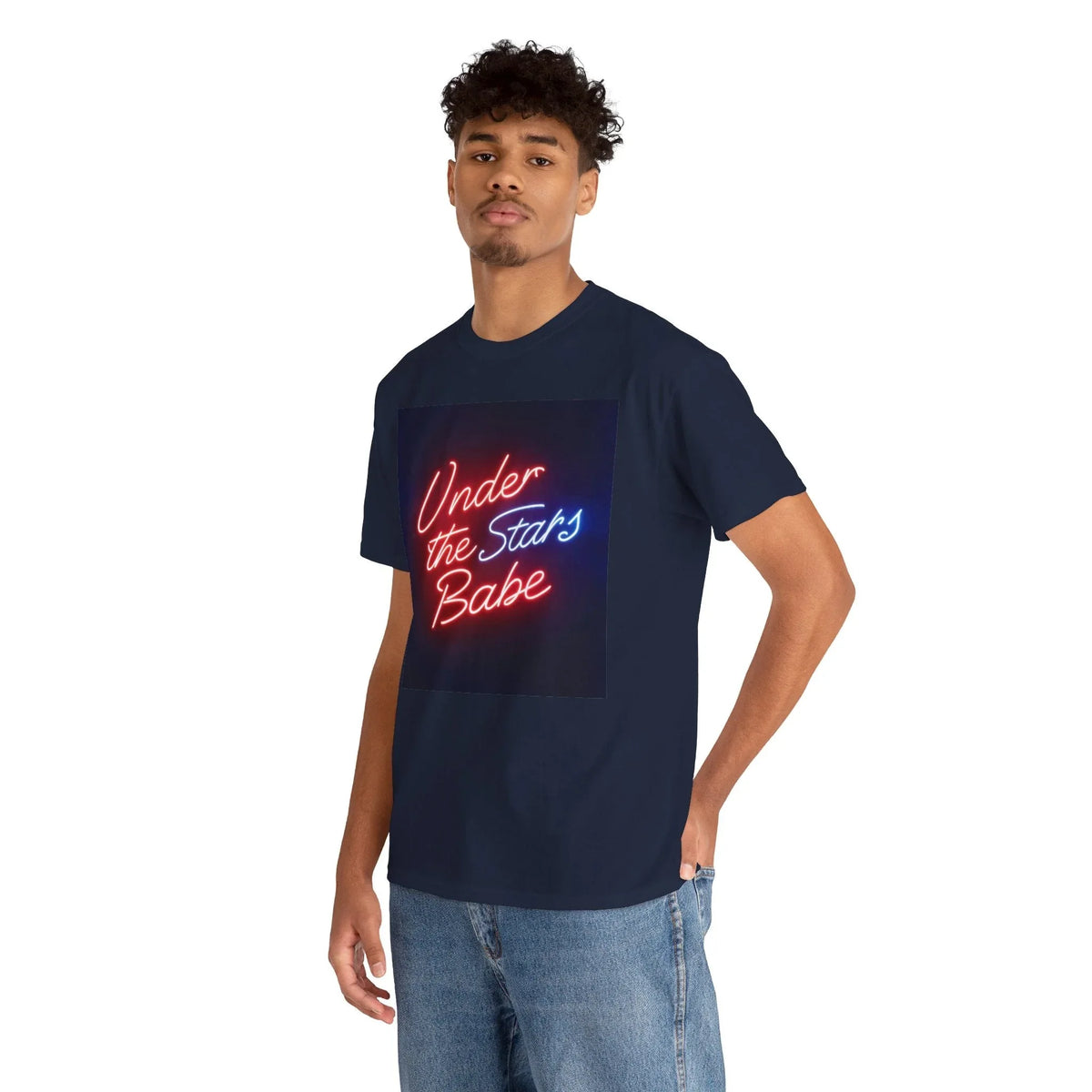 Neon Under the Stars Babe Heavy Cotton Tee - Bold & Trendy - underthestarsbabe