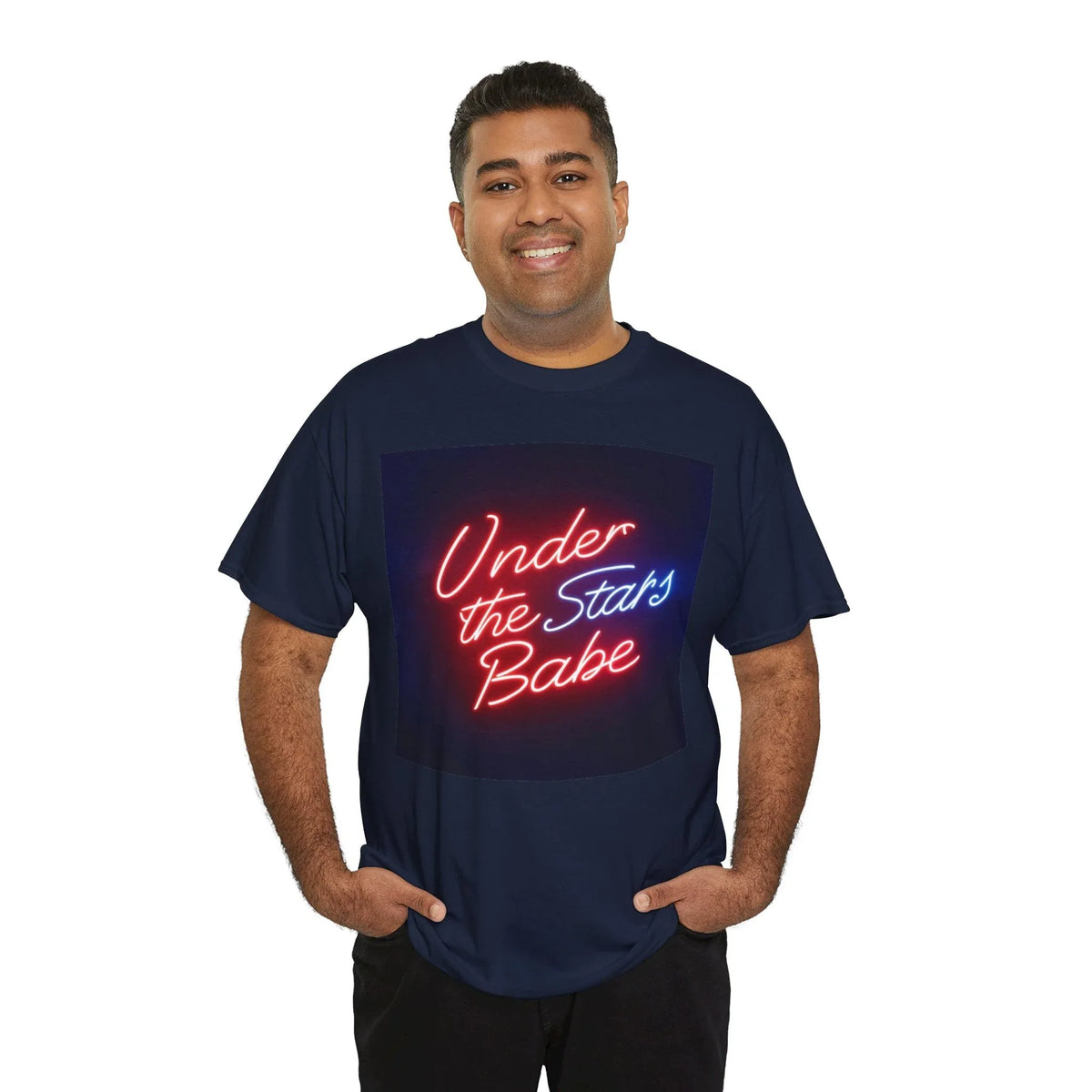 Neon Under the Stars Babe Heavy Cotton Tee - Bold & Trendy - underthestarsbabe