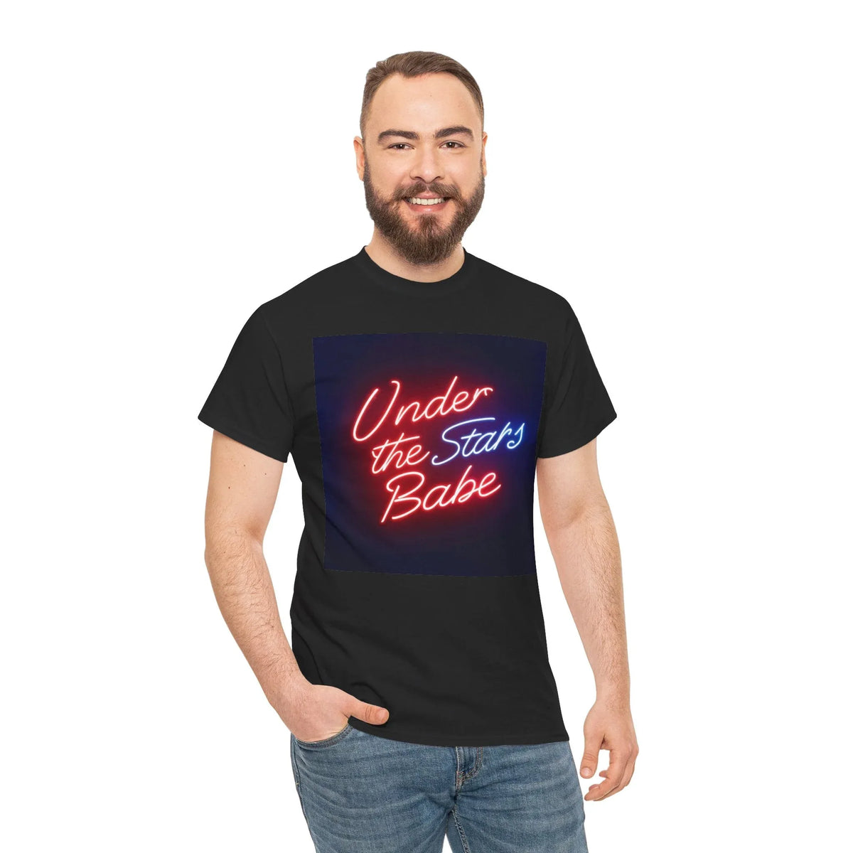 Neon Under the Stars Babe Heavy Cotton Tee - Bold & Trendy - underthestarsbabe