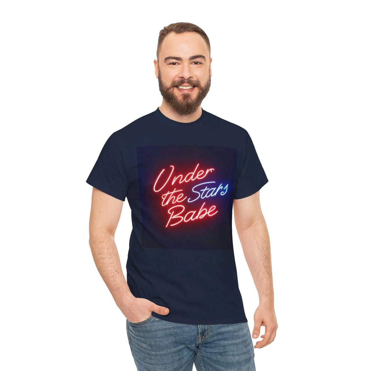 Neon Under the Stars Babe Heavy Cotton Tee - Bold & Trendy - underthestarsbabe