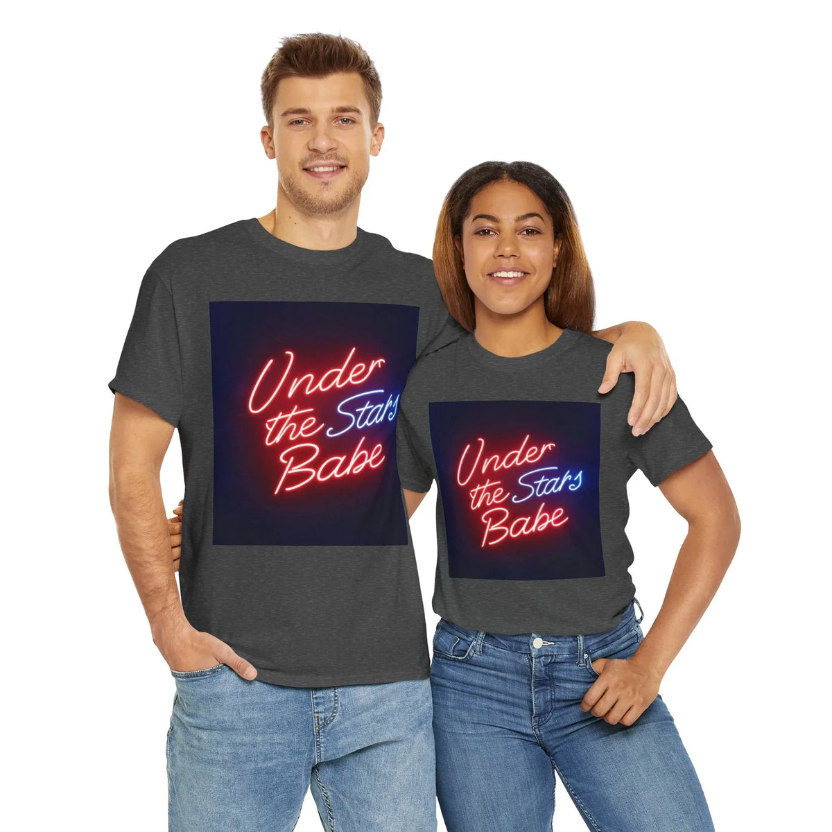 Neon Under the Stars Babe Heavy Cotton Tee - Bold & Trendy - underthestarsbabe