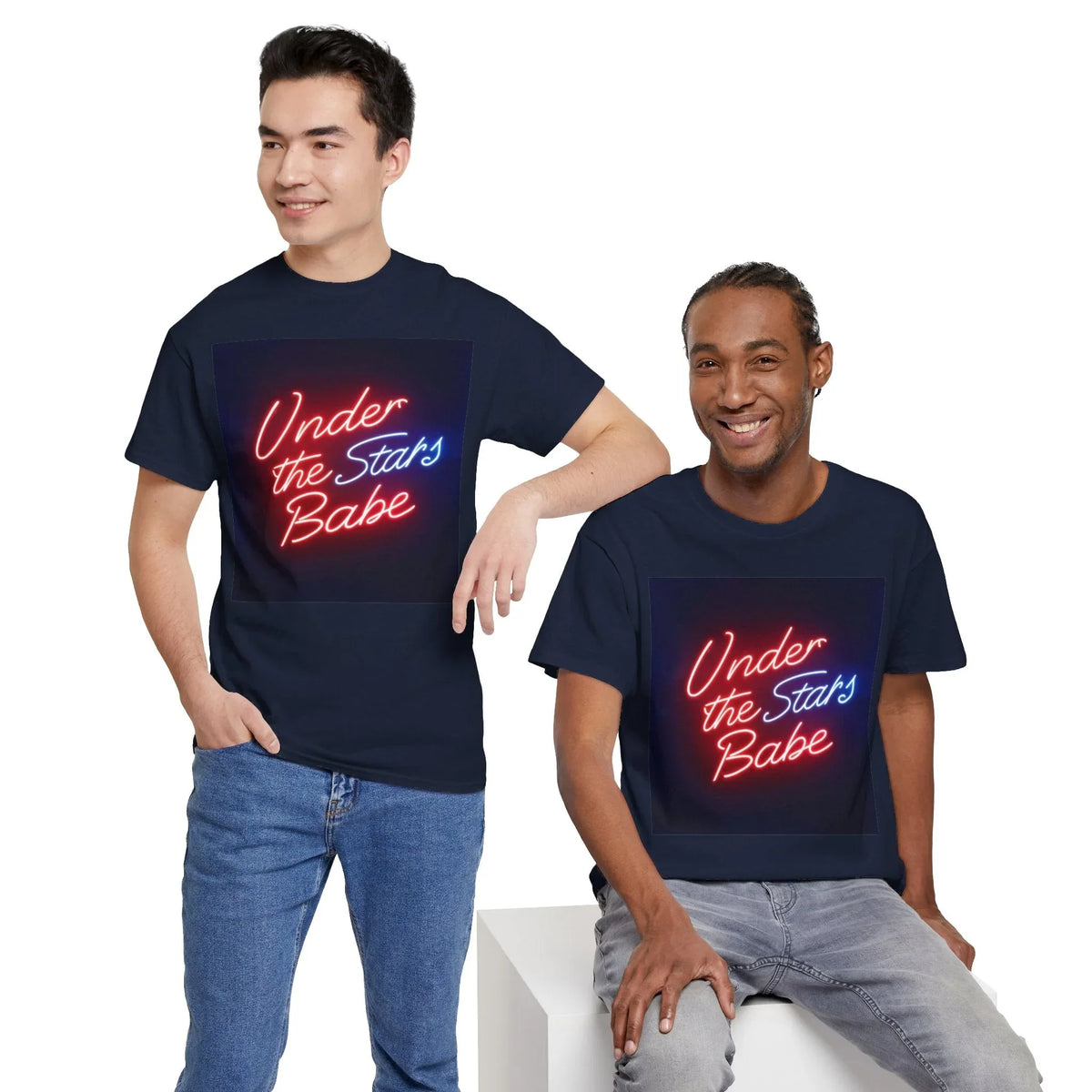Neon Under the Stars Babe Heavy Cotton Tee - Bold & Trendy - underthestarsbabe