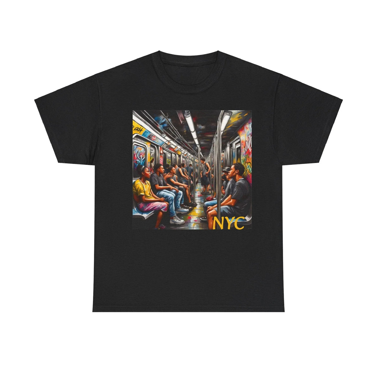 NYC Subway Unisex Heavy Cotton Tee - Urban & Trendy - Under the Stars Babe - underthestarsbabe