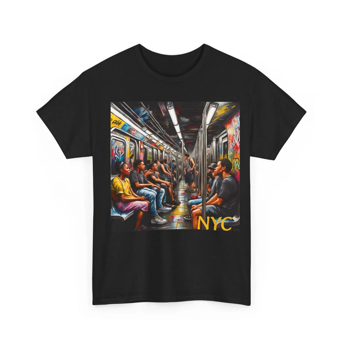 NYC Subway Unisex Heavy Cotton Tee - Urban & Trendy - Under the Stars Babe - underthestarsbabe