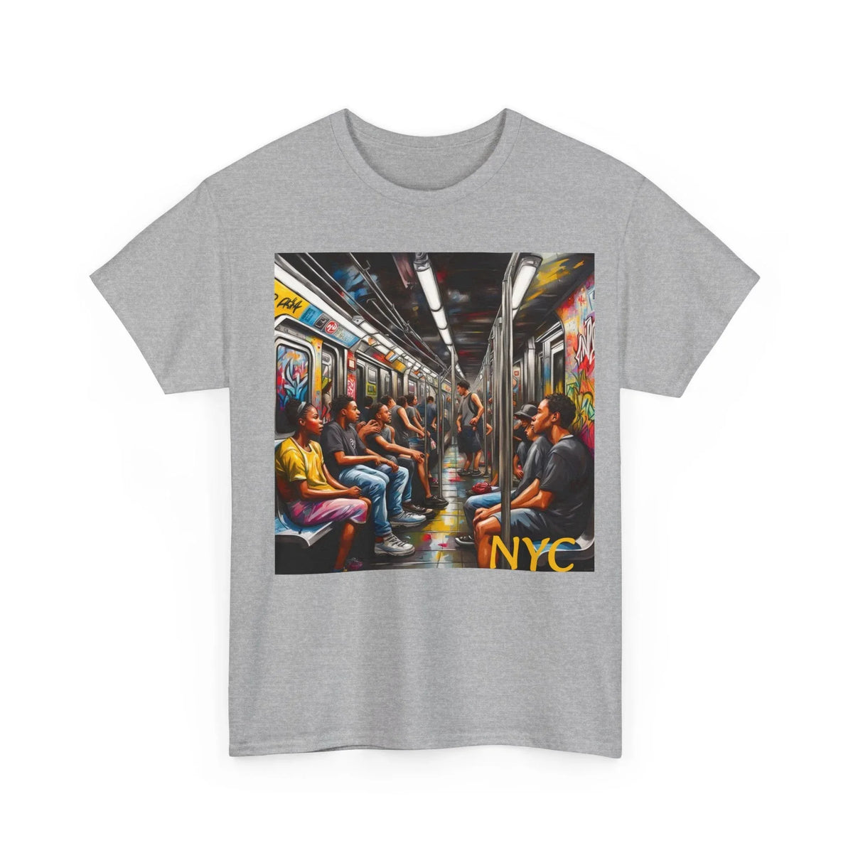 NYC Subway Unisex Heavy Cotton Tee - Urban & Trendy - Under the Stars Babe - underthestarsbabe