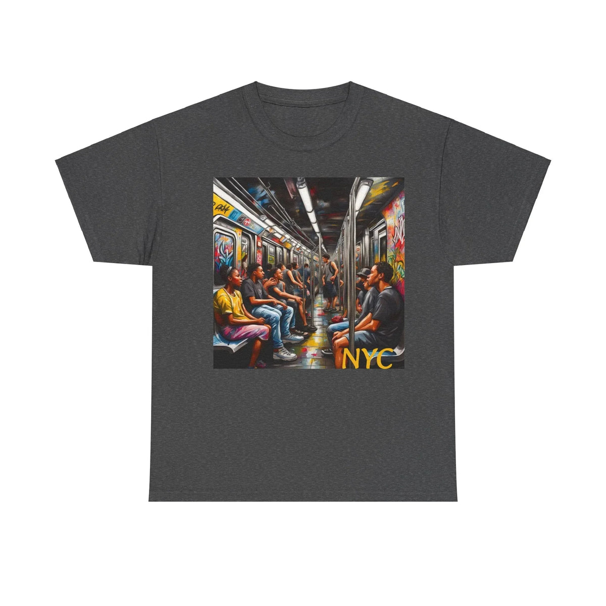 NYC Subway Unisex Heavy Cotton Tee - Urban & Trendy - Under the Stars Babe - underthestarsbabe