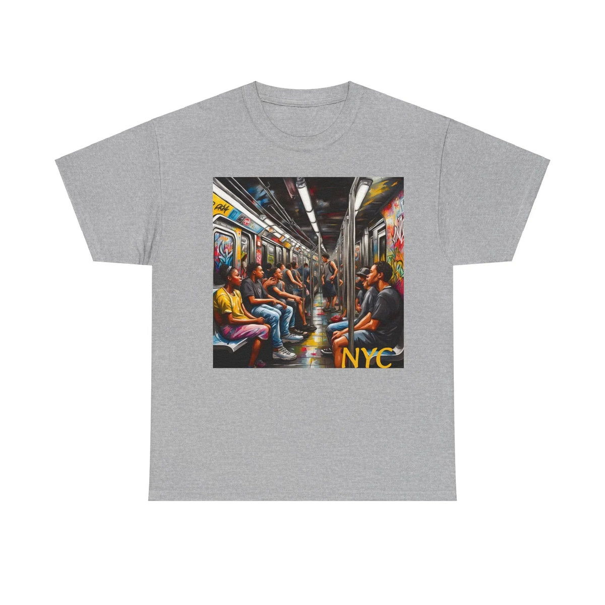 NYC Subway Unisex Heavy Cotton Tee - Urban & Trendy - Under the Stars Babe - underthestarsbabe