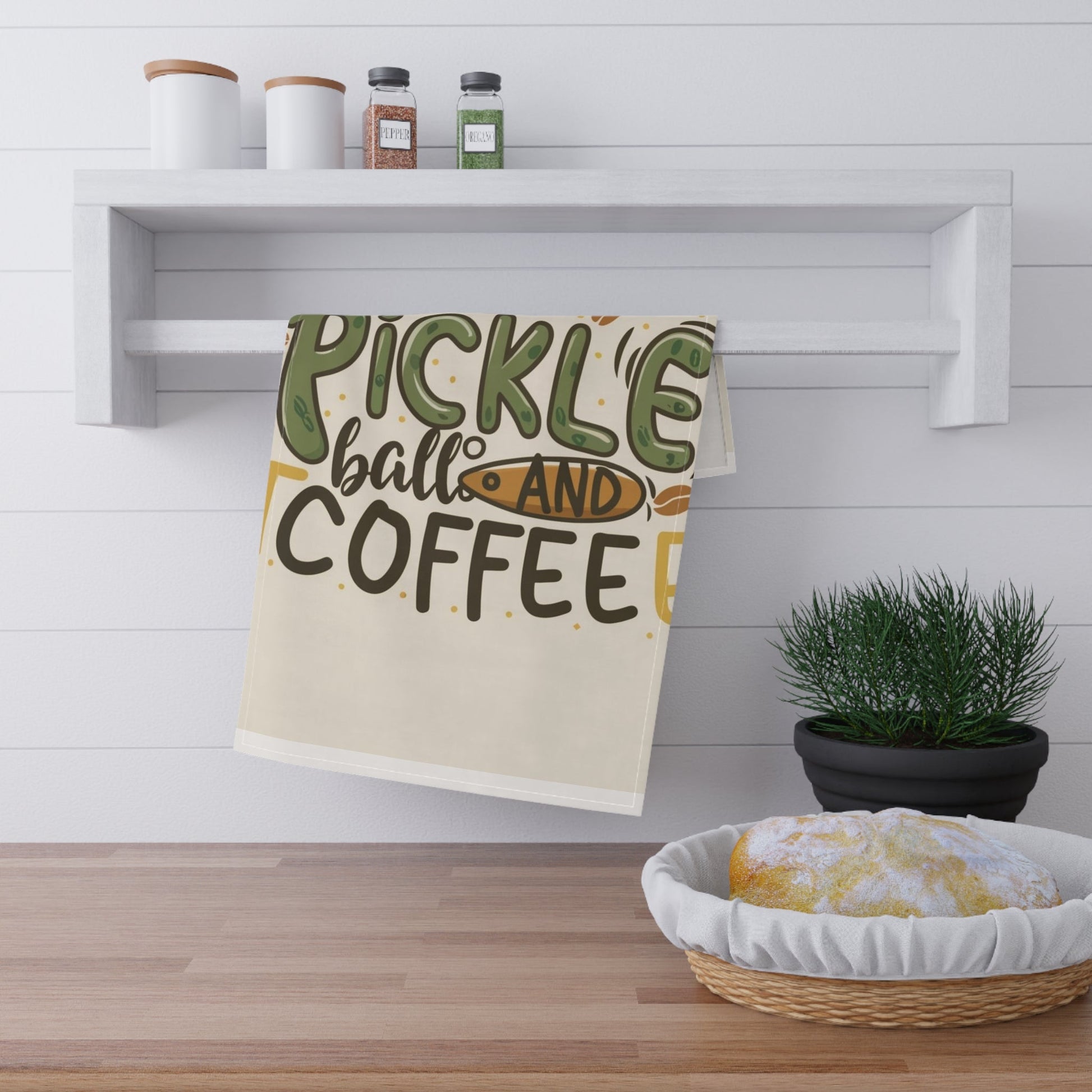 Pickle Ball & Coffee Kitchen Towel - underthestarsbabe