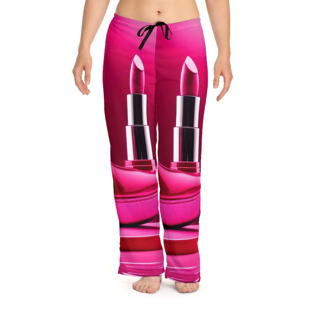 Pink Lipstick n Heels Women's Pajama Pants (AOP) - underthestarsbabe