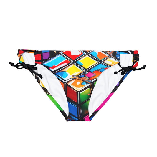 Puzzle Cube Loop Tie Side Bikini Bottom - Under The Stars Babe - underthestarsbabe