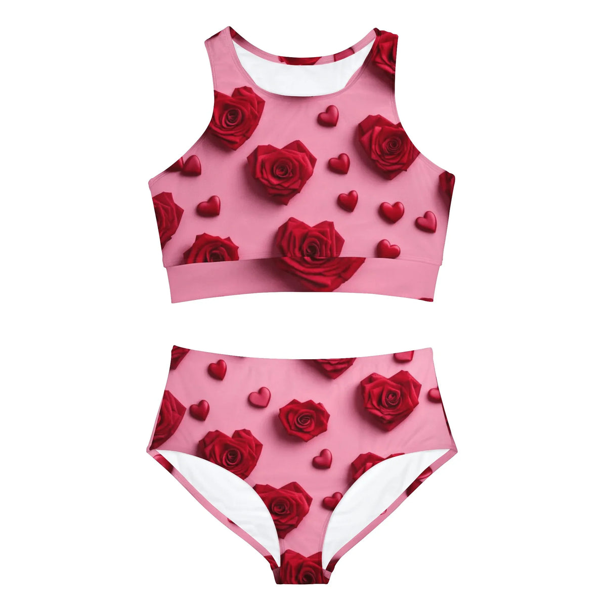 Red Rose Sporty Swimsuit Gift - Under the Stars Babe - underthestarsbabe