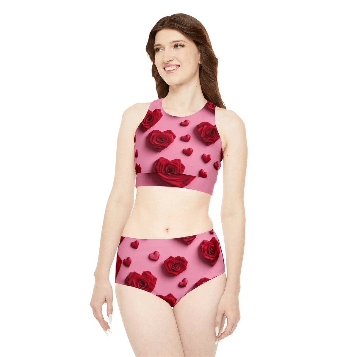 Red Rose Sporty Swimsuit Gift - Under the Stars Babe - underthestarsbabe