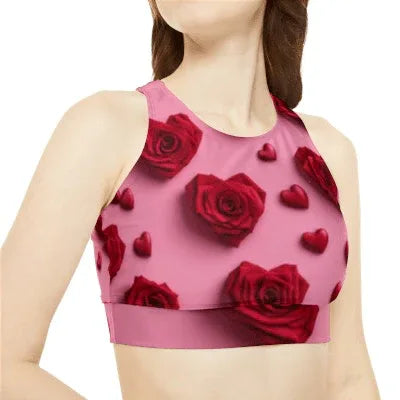 Red Rose Sporty Swimsuit Gift - Under the Stars Babe - underthestarsbabe