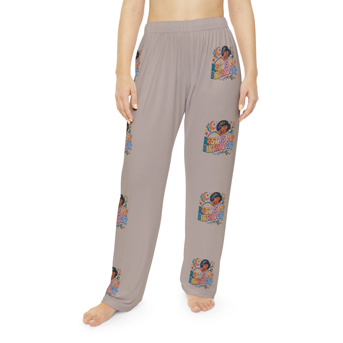 Rest Is My Birthright Print Pajama Lounge Pants - underthestarsbabe.shop