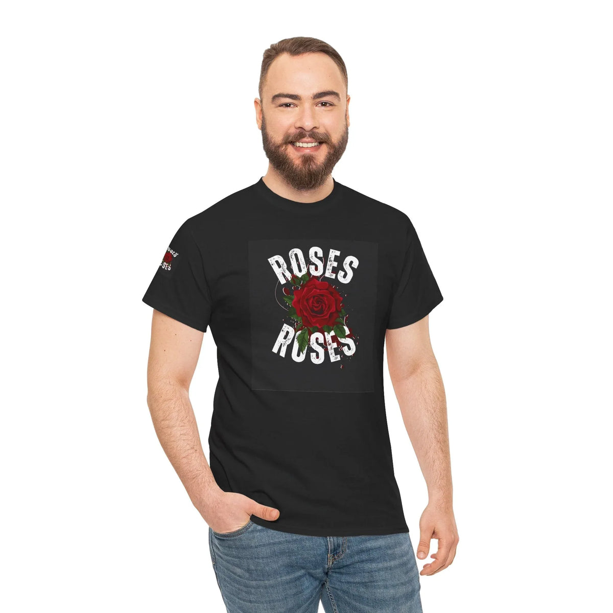 Roses Unisex Cotton Tee | Soft Floral Everyday Style - underthestarsbabe
